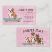 トレンディーピンクウォーターカラードッグウォーカー 名刺 (正面/裏面)