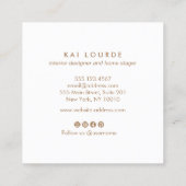 トレンディーピンクウォーターカラープラント葉ズスクエア スクエア名刺 (裏面)