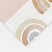 トレンディーピンクウォーターカラーレインボー フリースブランケット (角)