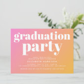 トレンディーピンクオレンジ卒業パーティー 招待状 (スタンド正面)