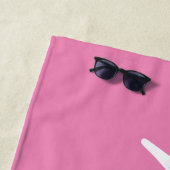 トレンディーピンクガールズ名手書きスクリプトカスタム ビーチタオル (インサイチュ)