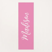 トレンディーピンクガールズ名手書きスクリプトカスタム ヨガマット (正面)