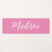 トレンディーピンクガールズ名手書きスクリプトカスタム ヨガマット (正面(横))