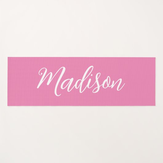トレンディーピンクガールズ名手書きスクリプトカスタム ヨガマット (正面(横))