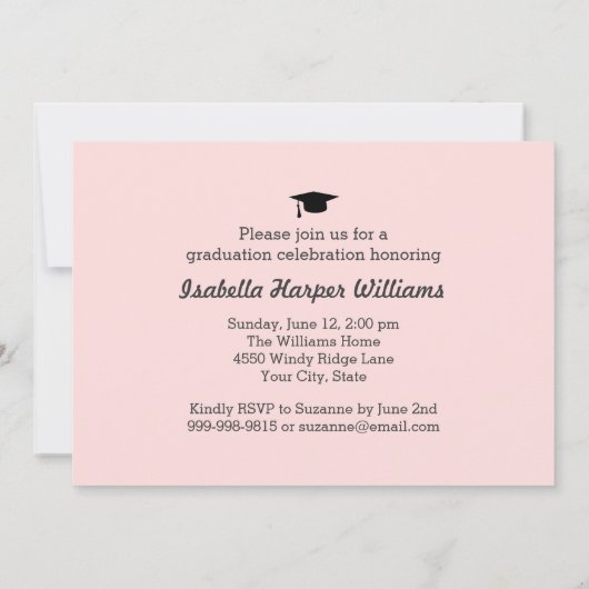 トレンディーピンククラス20XX卒業フォトコラージュ 招待状 (裏面)