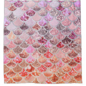 トレンディーピンクグラデーショングリッターマーメイドフィッシュはかりで測 シャワーカーテン (正面)