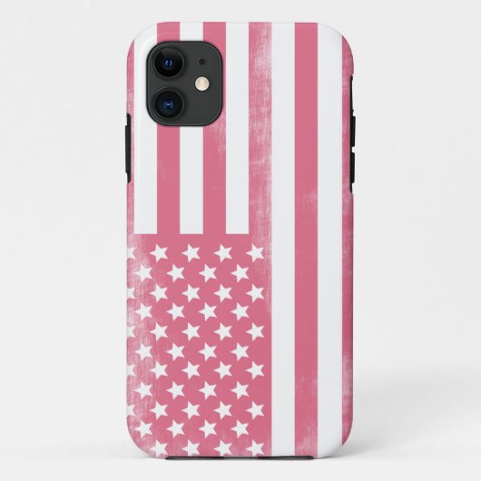 トレンディーピンクグランジアメリカ国旗 Case-Mate iPhoneケース (裏面)