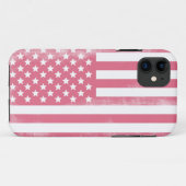 トレンディーピンクグランジアメリカ国旗 Case-Mate iPhoneケース (裏面(横))