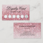 トレンディーピンクグリッター美しいビジネスロイヤリティカード 名刺 (正面/裏面)