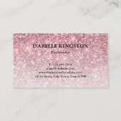 トレンディーピンクグリッター美しいビジネスロイヤリティカード 名刺 (裏面)