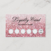トレンディーピンクグリッター美しいビジネスロイヤリティカード 名刺 (正面)