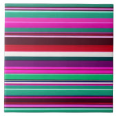 トレンディーピンクグリーンストライプコレクション タイル (正面)