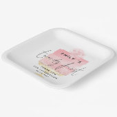 トレンディーピンクケーキ名21歳の誕生日ありがとう ペーパープレート (傾斜あり)