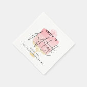 トレンディーピンクケーキ名50誕生日ありがとう スタンダードカクテルナプキン (角)