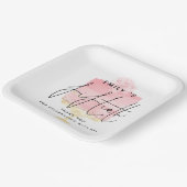 トレンディーピンクケーキ名50誕生日ありがとう ペーパープレート (傾斜あり)