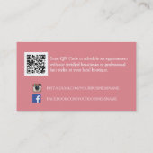 トレンディーピンクシェブロンジグモノグラム美しいサロン 名刺 (裏面)