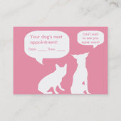 トレンディーピンクシルエットドッグトリマーアポイントメント 予約カード (裏面)