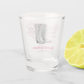 トレンディーピンクシルバーカウボーイブーツバチェロレッテ ショットグラス (裏面)