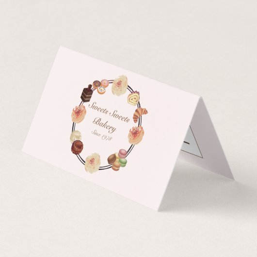 トレンディーピンクスイーツケーキベーカリー 名刺 (正面)