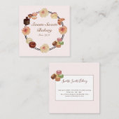 トレンディーピンクスイーツベーカリー スクエア名刺 (正面/裏面)