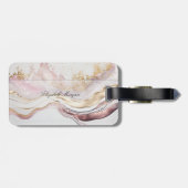 トレンディーピンクストーン大理石テクスチャ、モノグラム ラゲッジタグ (裏面横)