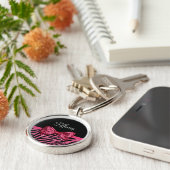 トレンディーピンクゼブラフェイクプリントグリッツ弓 キーホルダー (側面)