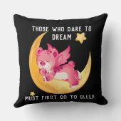 トレンディーピンクテディベアとライフ引用文 クッション (裏面)