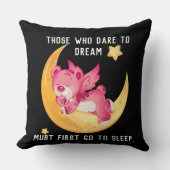 トレンディーピンクテディベアとライフ引用文 クッション (正面)