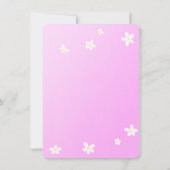 トレンディーピンクデイジーガールバースデーパーティーの招待 招待状 (裏面)