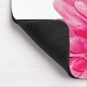 トレンディーピンクデイジー白黒ストライプと名前 マウスパッド (コーナー)