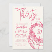 トレンディーピンクトーク30歳の誕生日 招待状 (正面)