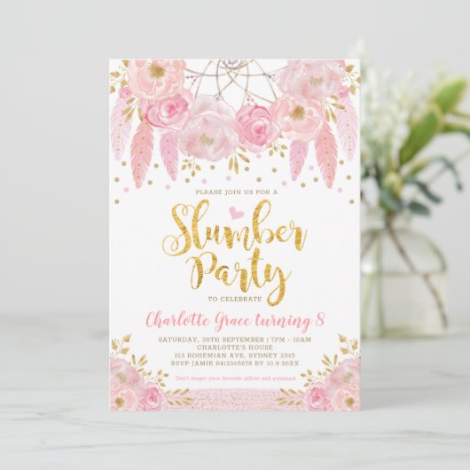 トレンディーピンクドリームキャッチャー眠りパーティー 招待状 (スタンド正面)