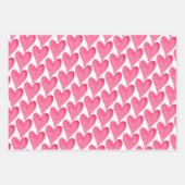 トレンディーピンクハートバレンティンズデイラッピング紙 ラッピングペーパーシート (正面3)