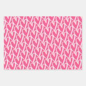 トレンディーピンクハートバレンティンズデイラッピング紙 ラッピングペーパーシート (正面2)