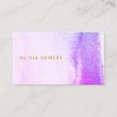 トレンディーピンクパープルウォーターグリッター 名刺 (正面)