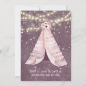 トレンディーピンクパープルティーピーガールバースデーパーティー 招待状 (裏面)