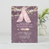 トレンディーピンクパープルティーピーガールバースデーパーティーInv 招待状 (スタンド正面)