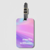 トレンディーピンクパープルパステル勾配名前をカスタムする ラゲッジタグ (正面縦)