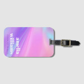 トレンディーピンクパープルパステル勾配名前をカスタムする ラゲッジタグ (正面横)