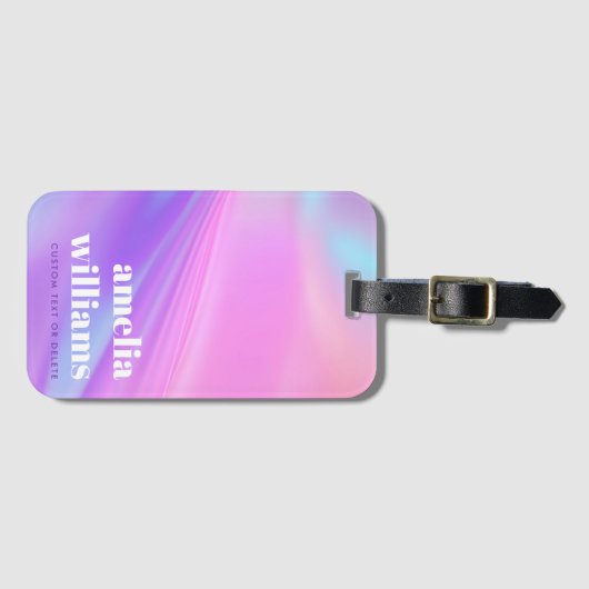 トレンディーピンクパープルパステル勾配名前をカスタムする ラゲッジタグ (正面横)