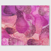 トレンディーピンクパープルマーリングデザイン ラッピングペーパー (フラット)