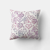 トレンディーピンクパープル幽霊ハロウィンデコール クッション (裏面)