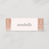 トレンディーピンクフェイクバラ金ゴールドシークイン美しいサロン スキニー名刺 (正面)