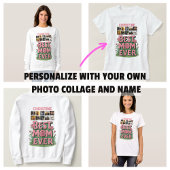 トレンディーピンクフローラ10フォトコラージュと名前 Tシャツ