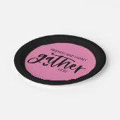 トレンディーピンクブラックフレンズ家族ここに集まる引用文 ペーパープレート (アングル)