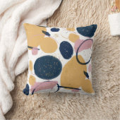 トレンディーピンクブルーストローク抽象芸術クリエイティブアート クッション (ブランケット)