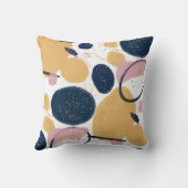 トレンディーピンクブルーストローク抽象芸術クリエイティブアート クッション (裏面)