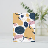 トレンディーピンクブルーストローク抽象芸術クリエイティブアート シーズンポストカード (スタンド正面)