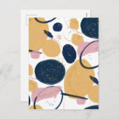 トレンディーピンクブルーストローク抽象芸術クリエイティブアート シーズンポストカード (正面/裏面)