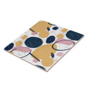 トレンディーピンクブルーストローク抽象芸術クリエイティブアート タイル (側面)